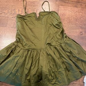 Aje Olive Green Dress with Zipper Detail